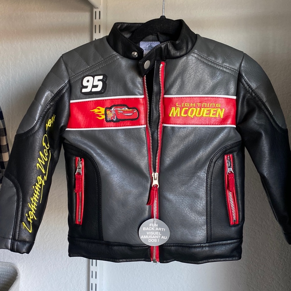 NWT Disney McQueen Kids Leather Jacket 2T
